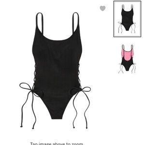 VS Black Ribbed One piece swimsuit
